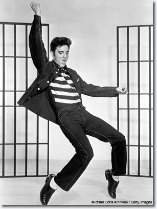 1957: For some reason, people think this typifies the real Elvis. I don't think it does. I think the importance of this photo is that besides Elvis being the father of rock 'n' roll, it shows that he had some natural smarts. In 'Jailhouse Rock,' he personally choreographed all those dance numbers. Those were all his ideas. His gyrations put Michael Jackson to shame.