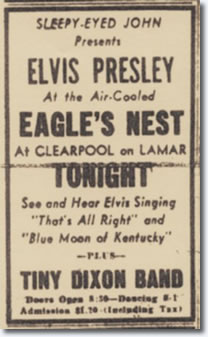 Elvis Presley at the The Eagles Nest on August 7, 1954.
