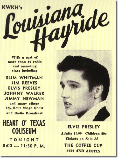 Print Ad for Elvis Presley's Louisiana Hayride Performance April 23, 1955