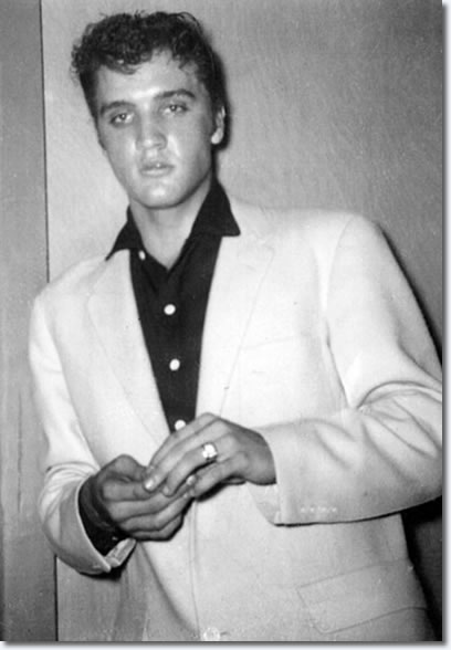 Elvis Presley backstage at St. Michael's Hall - October 20, 1955.