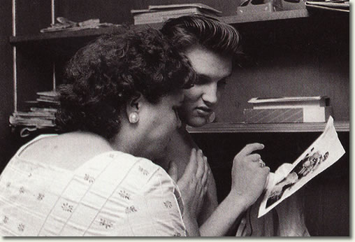 Elvis with his Mother - Memphis - 1034 Audubon Drive - July 4, 1956