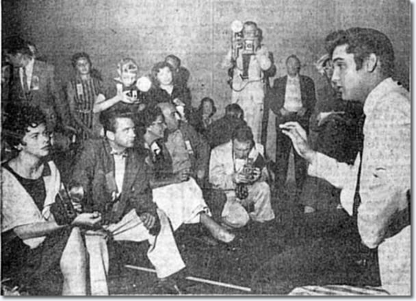 Elvis at press conference at Multnomah Athletic Club - Sept. 2, 1957