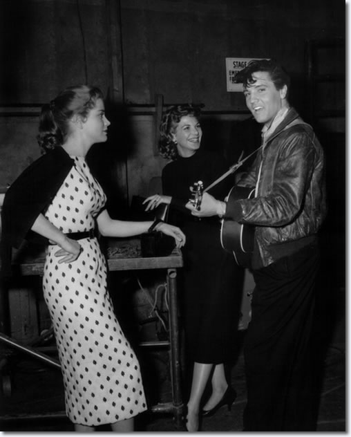 Dolores Hart, Liliane Montevecchi, Elvis. Tuesday 28th January 1958, Paramount studio.