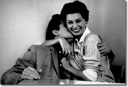 Elvis Presley and Sophia Loren Meet on the King Creale Set, January 1958