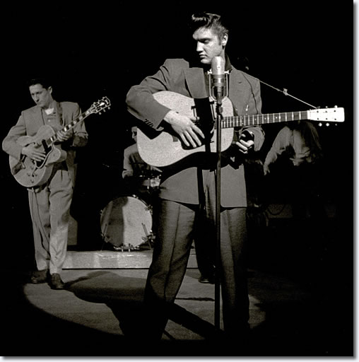 Elvis Presley & Scotty Moore on stage 1950s