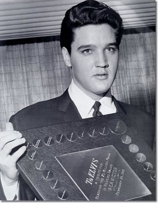 RCA presented Elvis with a diamond watch, and a plaque, marking his achievement of selling over 75 million records.