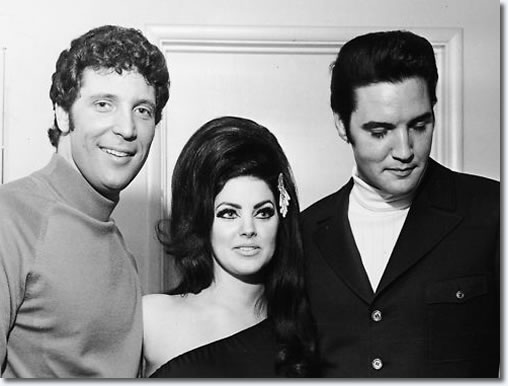 Tom Jones, Priscilla and Elvis Presley: Flamingo Hotel, Las Vegas : April 6, 1968.