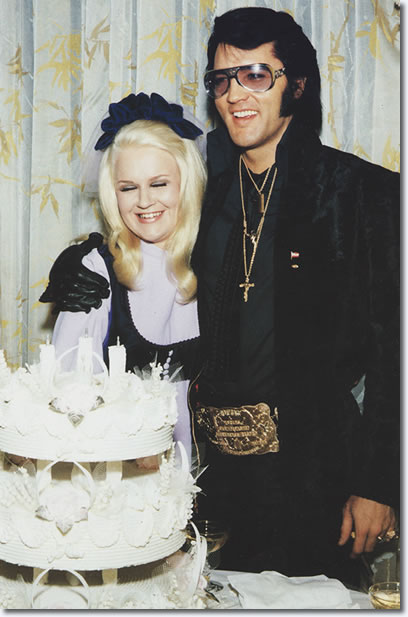 Elvis Presley and guest at George Klein's wedding, December 5, 1970
