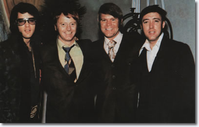 Elvis Presley, Red West, Glen Campbell and Richard Davis at George Klein's wedding, December 5, 1970