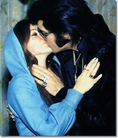 Priscilla and Elvis Presley at George Klein's wedding, December 5, 1970