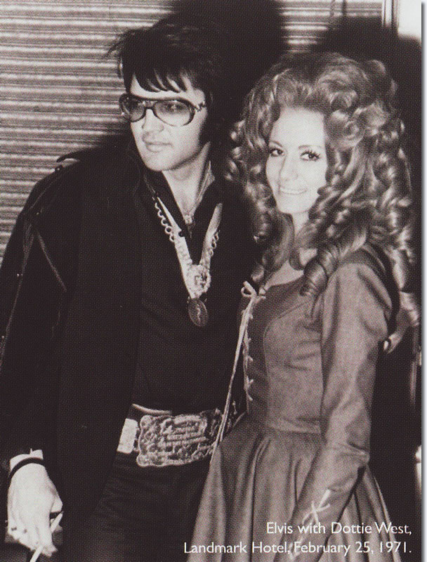Elvis Presley with Dottie West Landmark Hotel February 25 1971