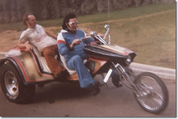 Here's another picture of him riding the same 'Trike' this time with Billy Smith as the Passenger.
