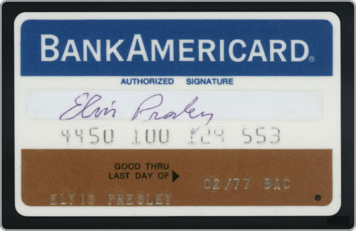 Elvis Presley - Bank AmericaCard - Credit Card - 1977, February