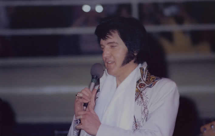 Elvis Presley in Charlotte, NC. February 21, 1977. Charlotte NC. 