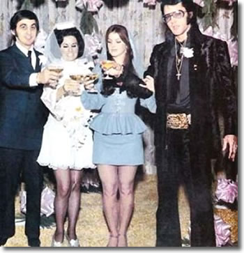 George Klein marries Barbara Little in Elvis' International Hotel Suite.