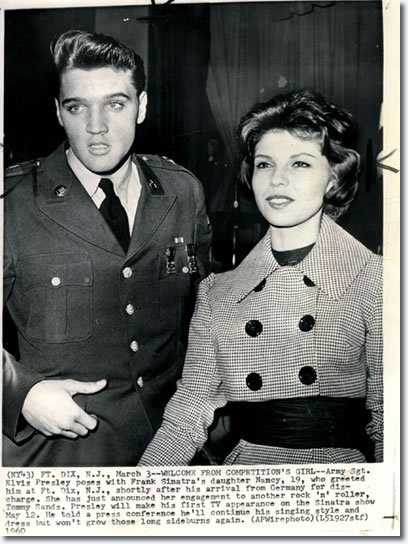 Elvis Presley and Nancy Sinatra, Fort Dix, March 3, 1960.