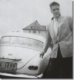 Elvis with his white BMW 507