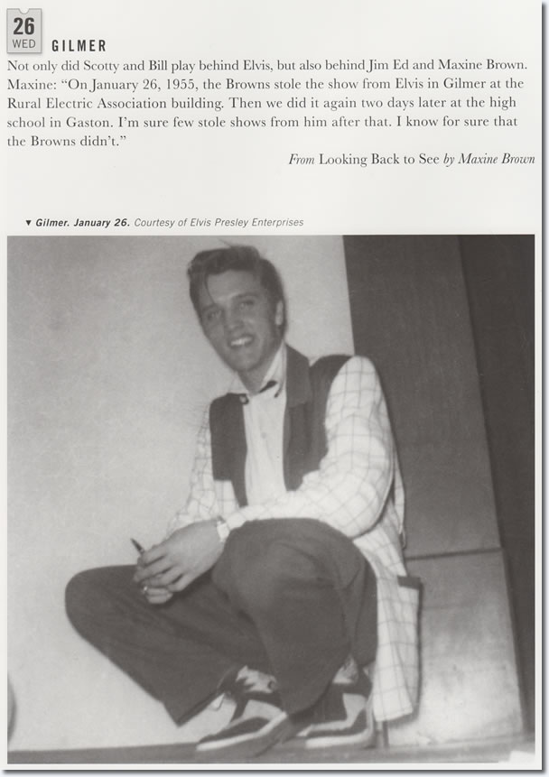 Elvis Presley : Backstage : Gilmer : January 26, 1955