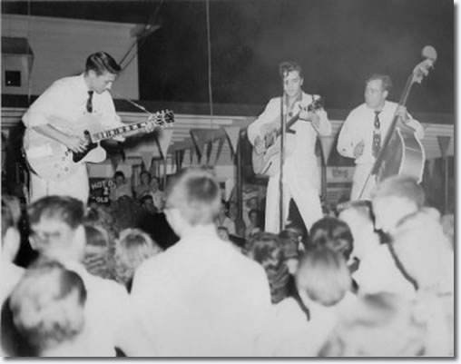 Scotty, Elvis and Bill at the Joy Drive-In Theatre in Minden - July 15, 1955