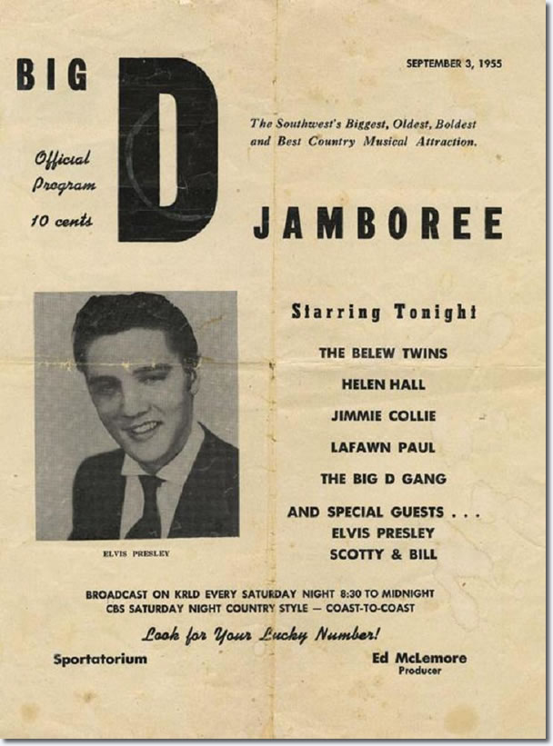 Elvis Presley - The 'Big D' Jamboree, Sportatorium, Dallas, Texas - September 3, 1955