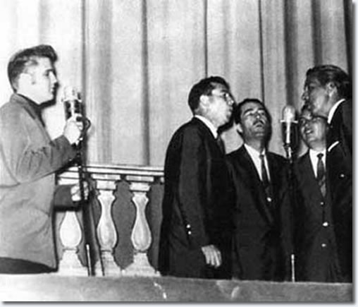 Elvis performs with The Statesman Quartet at Ellis Auditorium : July 27, 1956