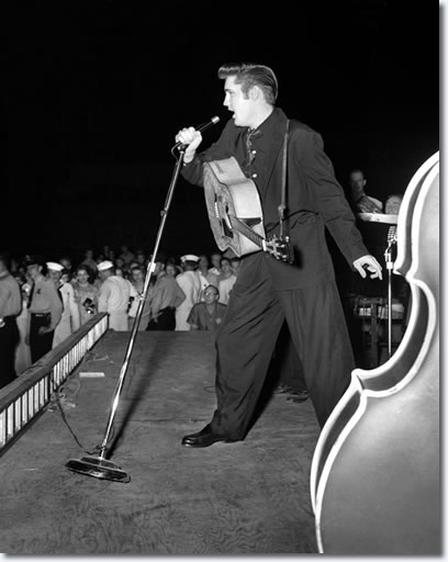 Elvis performed at Russwood Park on July 4, 1956. Photographer Robert W. Dye had access most fans would have died for, watching the show on stage 10 feet from Elvis. Asked once about how he got to be on stage, Dye answered, 'It was the only safe place to be. Those girls in the audience would mob you'.