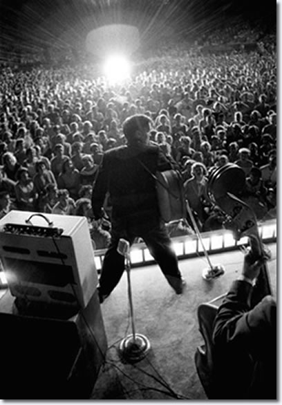 Starburst, Elvis onstage at Russwood Park, Memphis, Tennessee, July 4, 1956