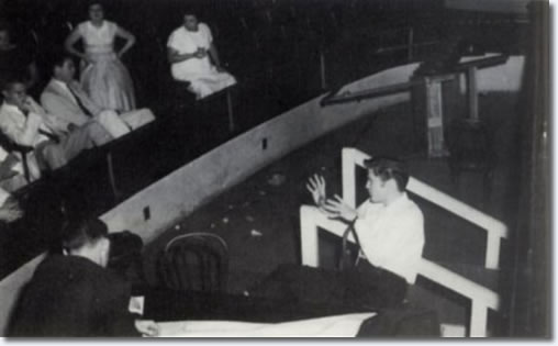 Elvis in the orchestra pit at the piano - June 30, 1956