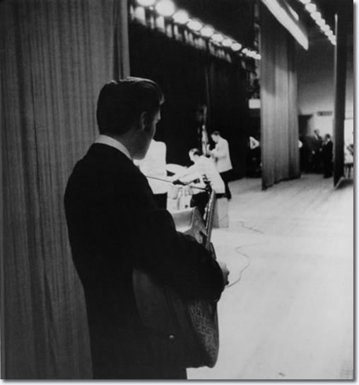 Elvis Presley - Waiting in the wings of the Mosque stage - June 30, 1956