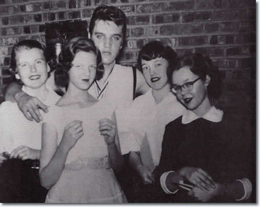 Elvis Presley with fans March 1956