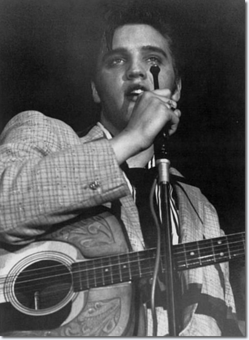 Elvis onstage for the second show at the fieldhouse - May 27, 1956