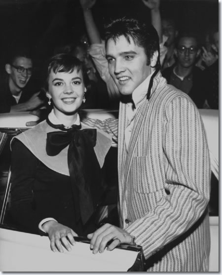 Natalie Wood and Elvis Presley outside the Hotel Chisca - October 31, 1956