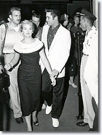 Elvis arrived at the station with his parents, Anita, and his male friends, George Klein, Cliff Cleaves and Lamar Fike