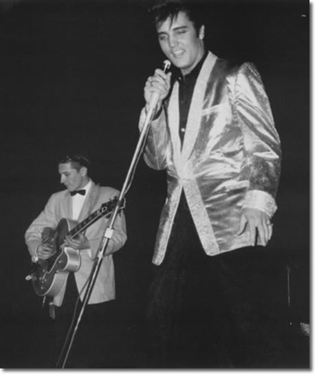 Scotty and Elvis onstage at Empire Stadium - Aug. 31, 1957