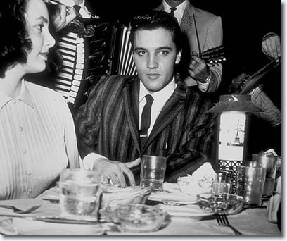 Kitty Dolan, Elvis Presley Frank Senne's Moulin Rouge club in Los Angeles, March 11, 1958