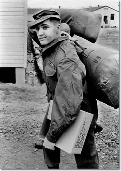 March 28, Elvis Presley was outfitted with all of his military gear at Ft Chaffee, Ark.