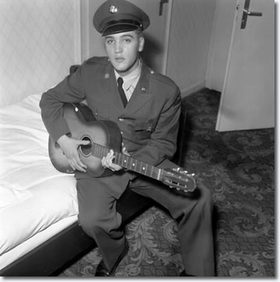 Elvis Presley at his hotel room at Ritters Park Hotel in Bad Homburg, first weekend of October 1958.