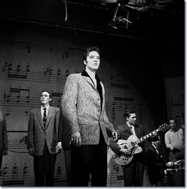 Elvis Presley rehearsing for The Ed Sullivan Show : January 6, 1957 : His third and final appearance.