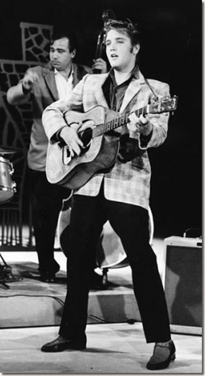 Elvis Presley and Bill Black on the Ed Sullivan Show 