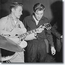 Scotty Moore & Elvis Presley rehearse for Milton Berle Show 