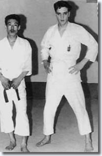 Elvis with Shotokan Sensei Tetsuji Murakimi in Paris January 1960