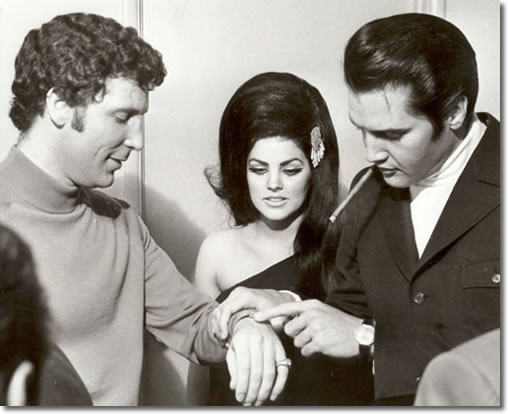 Tom Jones, Priscilla and Elvis Presley: Flamingo Hotel, Las Vegas : April 6, 1968.