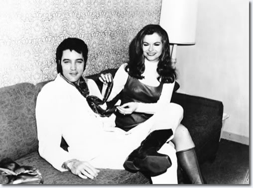 Elvis Presley with Jeannie C. Riley : Ferbruary 6, 1969 : Flamingo Hotel, Las Vegas, NV.
