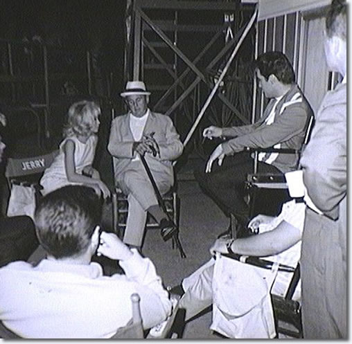 On the set of Speedway with Elvis, Nancy Sinatra, the Colonel and others.