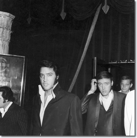 Elvis Presley at a Nancy Sinatra show at Caesar's Palace in Las Vegas, Nevada : August 6, 1970. 