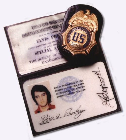 Elvis Presley's Badge and I.D. - Bureau of Narcotics and Dangerous Drugs
