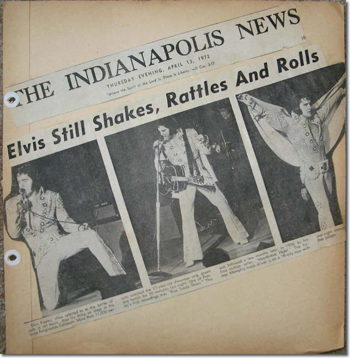 Elvis Presley : Indianapolis, IN. : April 12, 1972