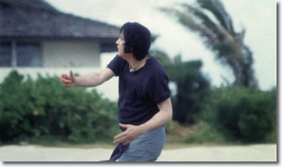 Elvis Presley playing Football in Hawaii March 1977