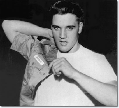 Elvis Presley on the day of his induction into the army March 24, 1958