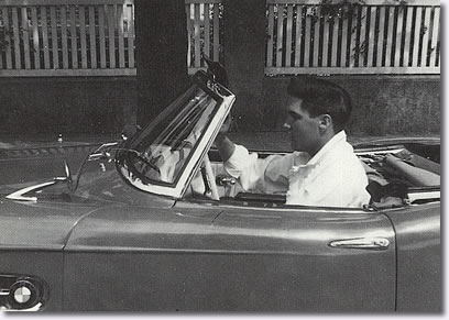 Elvis' in his red BMW 507